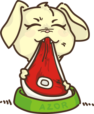 A cartoon bunny with a piece of meat in its mouth Clip Art Image ...
