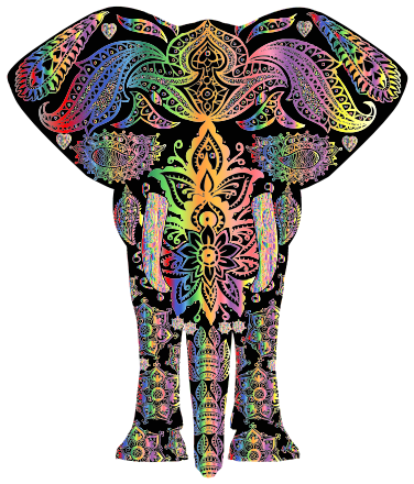 Colorful Elephant Clip Art Image - ClipSafari