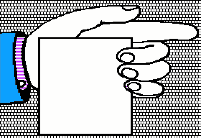 Hand Pointing at Paper Clip Art Image - ClipSafari