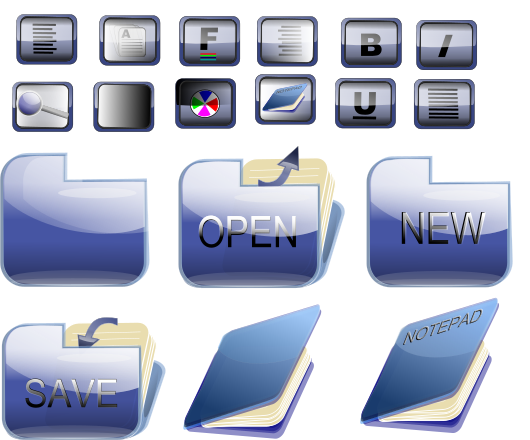 Blue folder icons Clip Art Image - ClipSafari