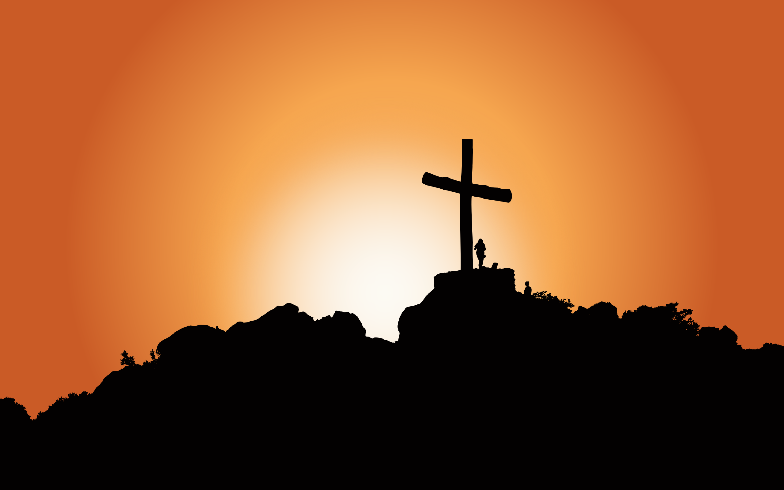 Cross on top of a hill Clip Art Image - ClipSafari