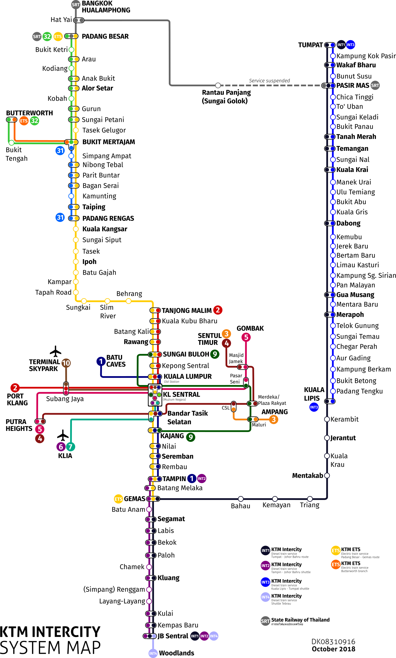 Malayan Railways - KTM Intercity System Map Clip Art Image - ClipSafari