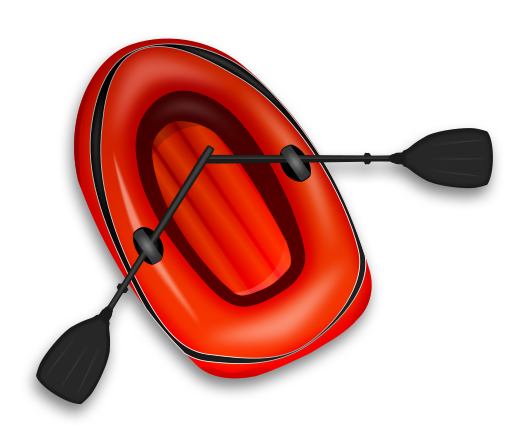 Red Raft with Paddle Clip Art Image - ClipSafari