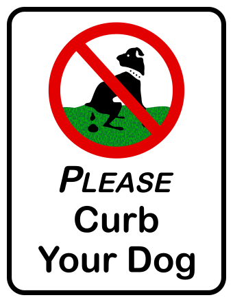 Curb Your Dog Sign Clip Art Image - ClipSafari