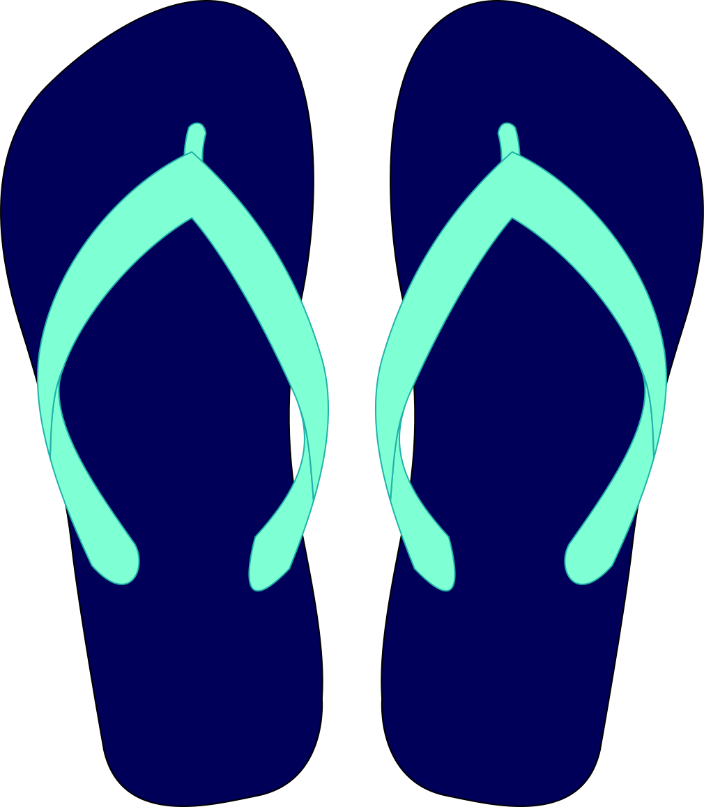 flip flops on the beach clipart