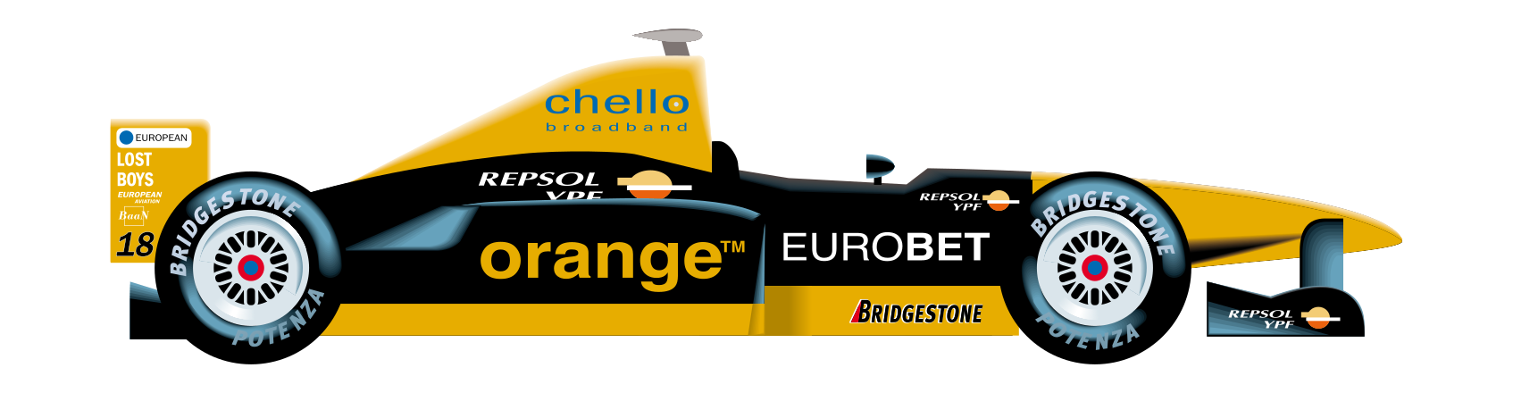 Orange Formula 1 Race Car Clip Art Image - ClipSafari