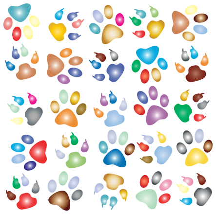 Colorful Paw Prints Pattern Clip Art Image - ClipSafari