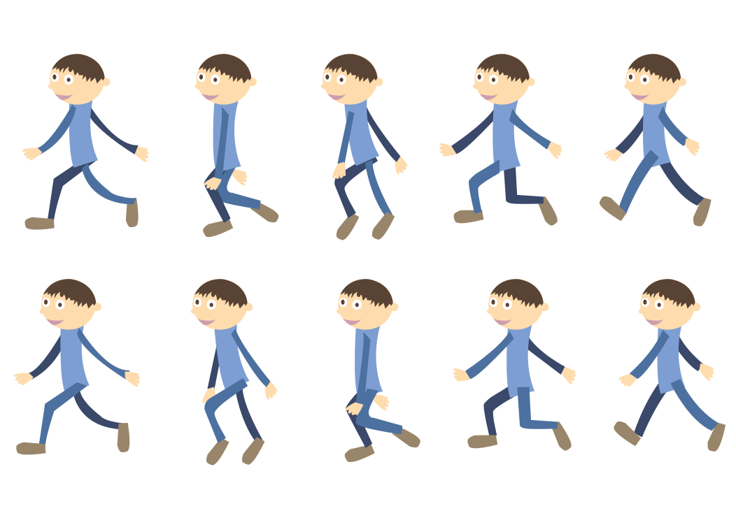 clipart boy walking