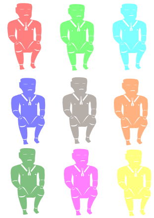 Colorful Men Sitting Down Clip Art Image - ClipSafari
