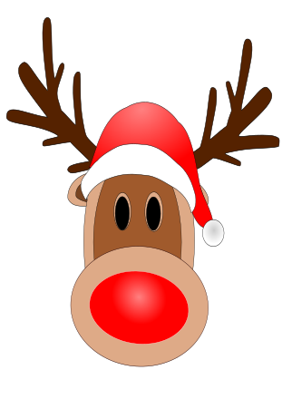 Reindeer with Santa Hat Clip Art Image - ClipSafari