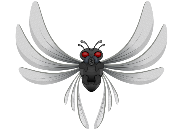 A cartoonish drawing of a large black and red insect Clip Art Image ...