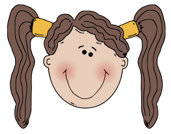 Girl With Pigtails Clip Art Image - ClipSafari