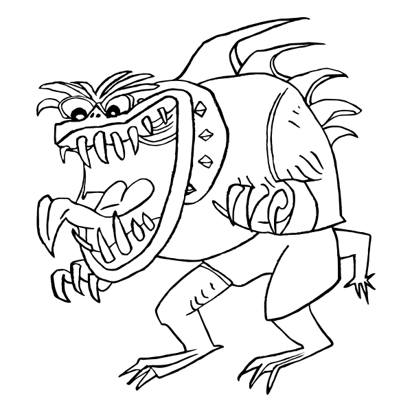 monster clipart black and white