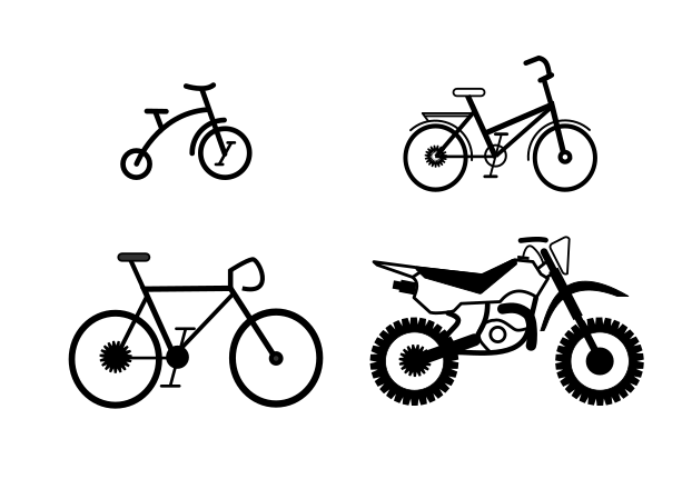 Four Types Of Bikes Clip Art Image - ClipSafari