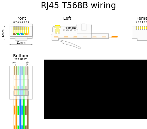 RJ45 T568B Wiring Clip Art Image - ClipSafari