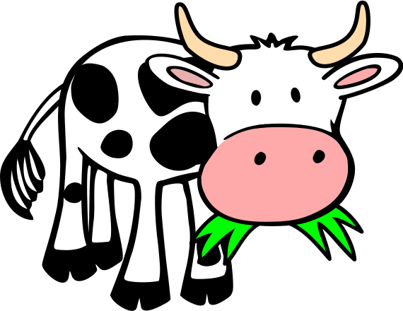 Cow Eating Grass Clip Art Image - ClipSafari